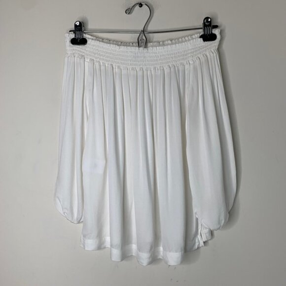 Aritzia Babaton Blouse Off The Shoulders 3/4 Length Sleeve White Size XS - Picture 14 of 15